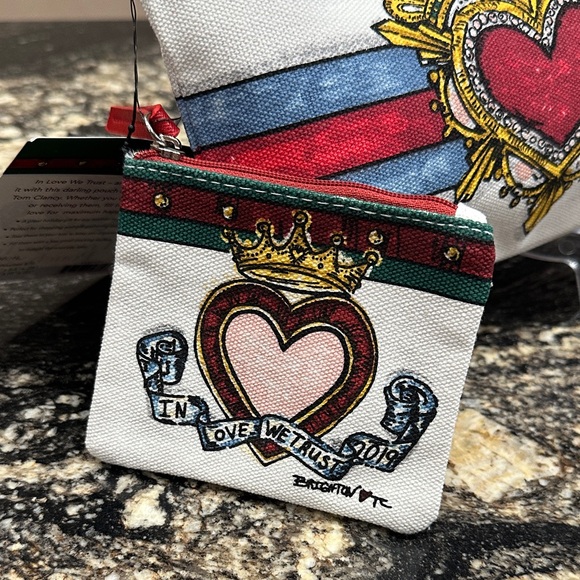 Brighton White Pouch with Heart and Gold Accents - Picture 2 of 8